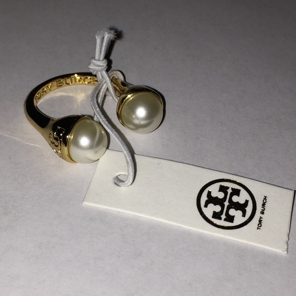 Tory Burch Jewelry - NWT Tory Burch double pearl bud ring