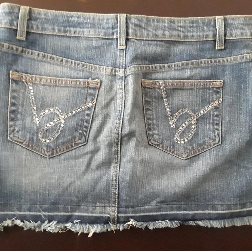 bebe Jean Mini Skirt