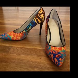 Nine West electric zebra print pumps