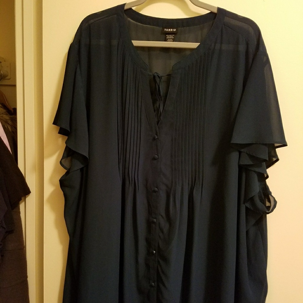 Torrid Size 6 sheer black blouse EUC