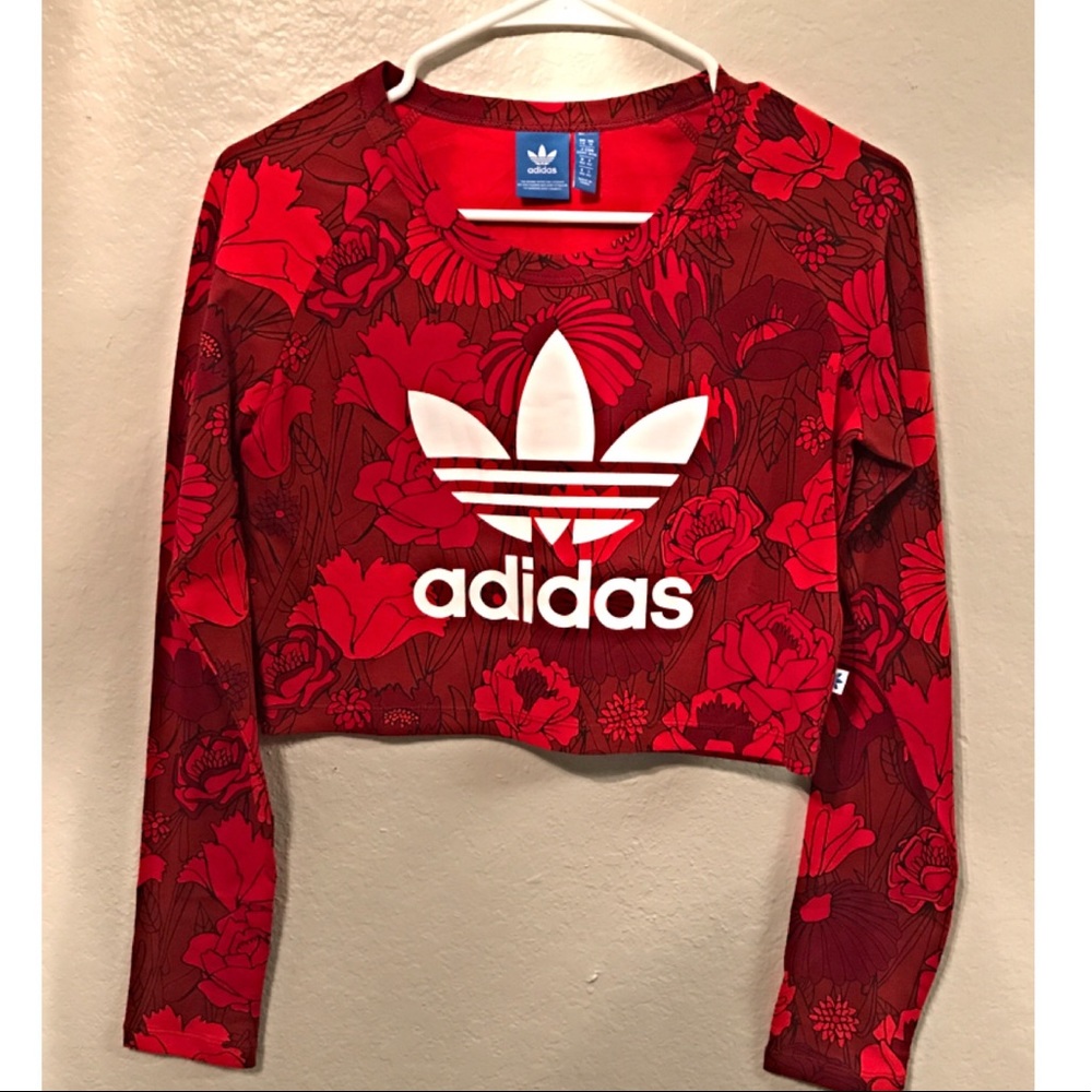 ADIDAS ORIGINAL LONG SLEEVE CROP TOP •S:MEDIUM 😍