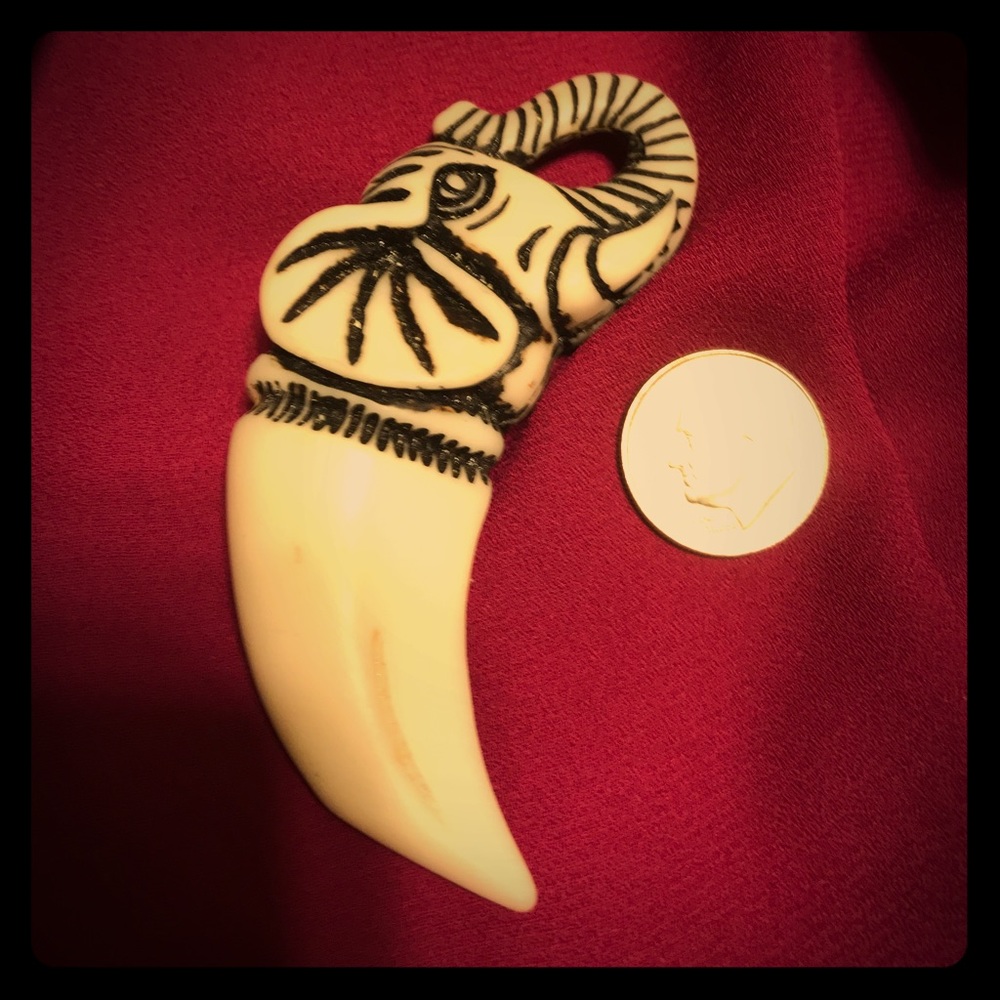 Pure Bone Elephant pendant