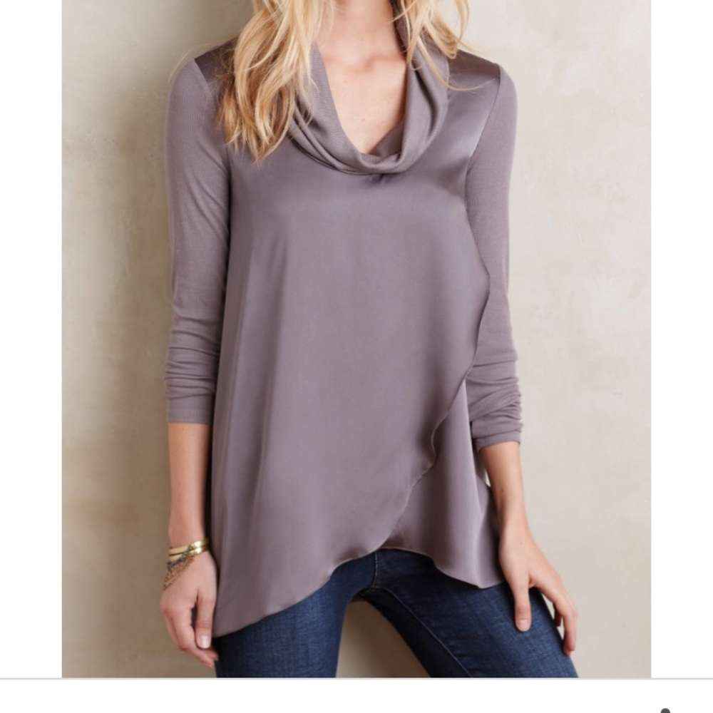 Anthropolgie Deletta Silk Draped Shirt