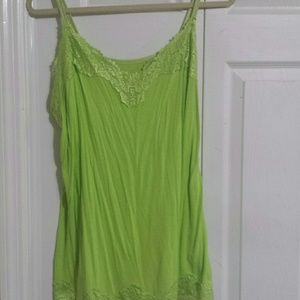 Lime green lace trimmed cami