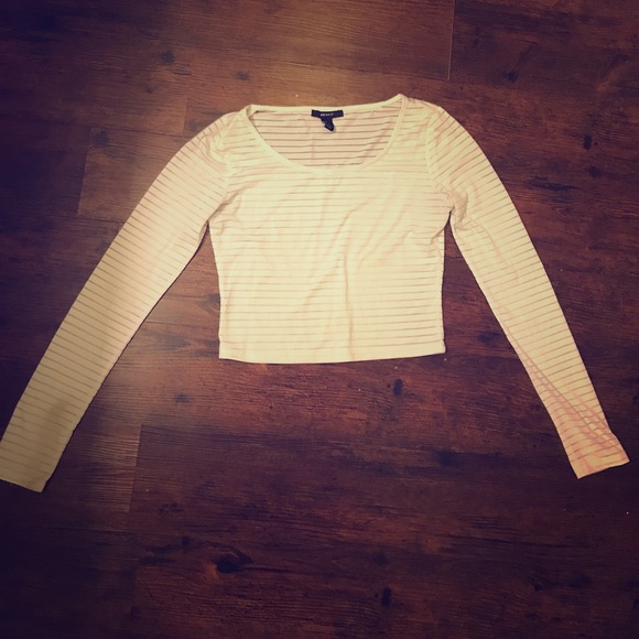 Forever 21 White long sleeve crop top - Picture 1 of 1