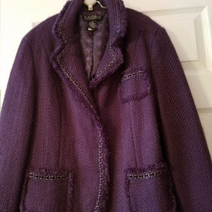 Womens Dialogue Jacket Purple/Plum Three Pockets