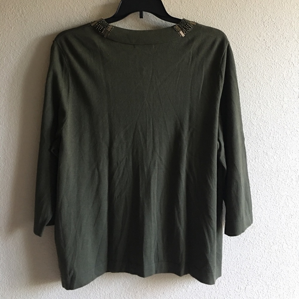 Sold AK ANNE KLEIN KNIT TOP OLIVE GREEN - Picture 7 of 7