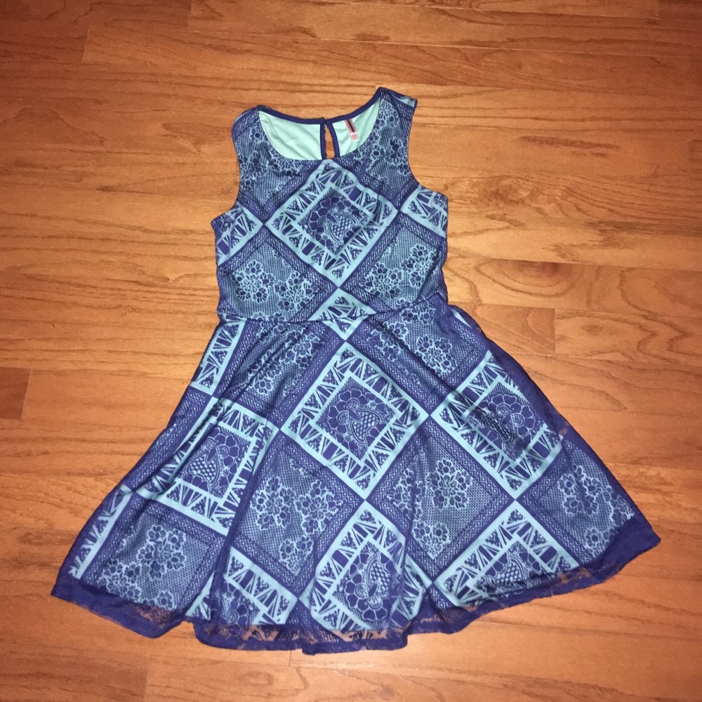 Blue Sleeveless Dress by xhilaration