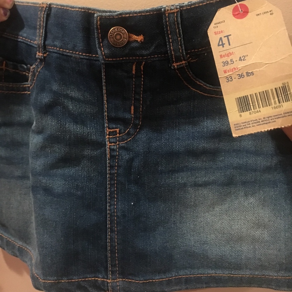 Osh Kosh girl denim mini skirt with shorts!
