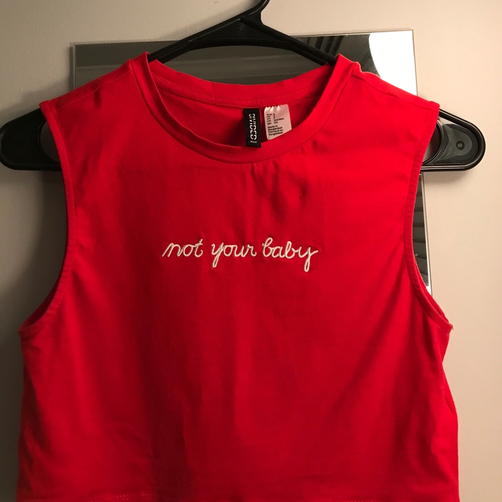 “not your baby” crop top