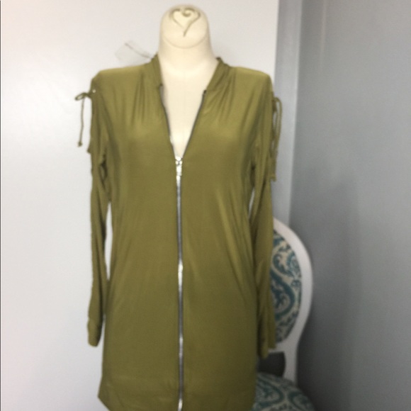 Petite Lola Lace Up Sleeve Bomber Jacket. FP - Picture 6 of 6