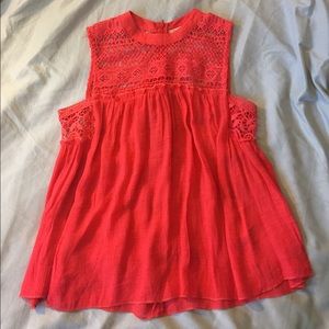 Crochet Flowy Coral Tank Top