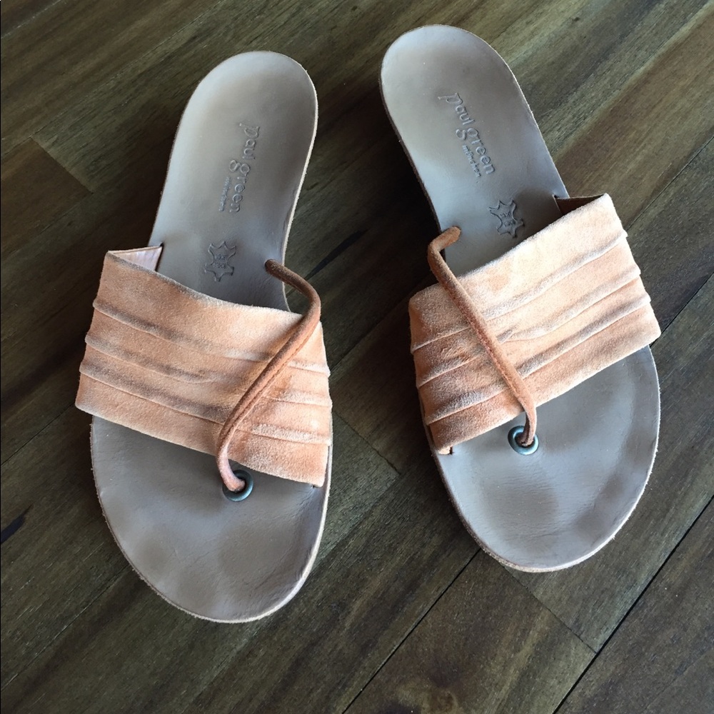 Distressed faded orange Paul Green sandals