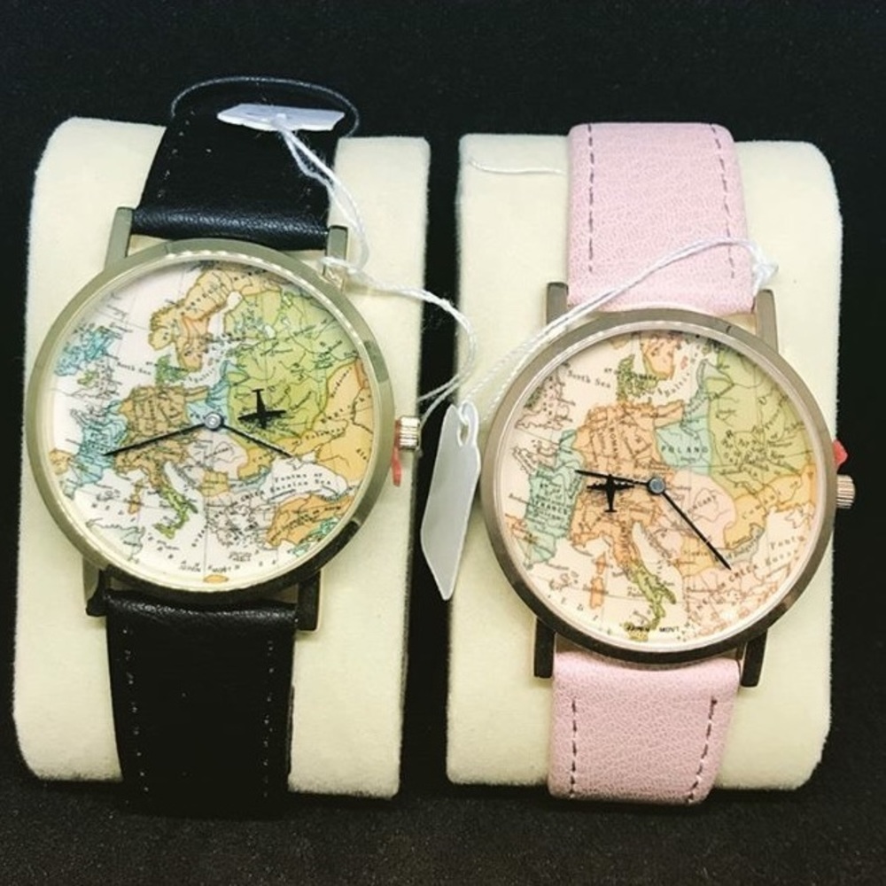 World map women’s watch