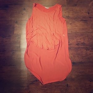 Orange high low tank top