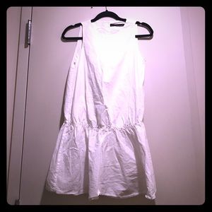 Zara White Dropwaist Dress xs