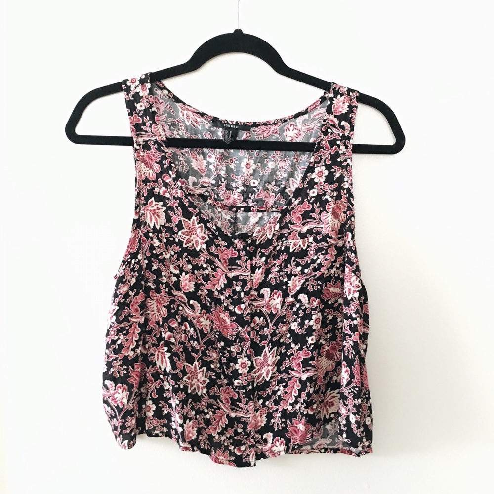 Floral tank top with pocket small
