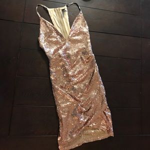 Plunging sequin dress