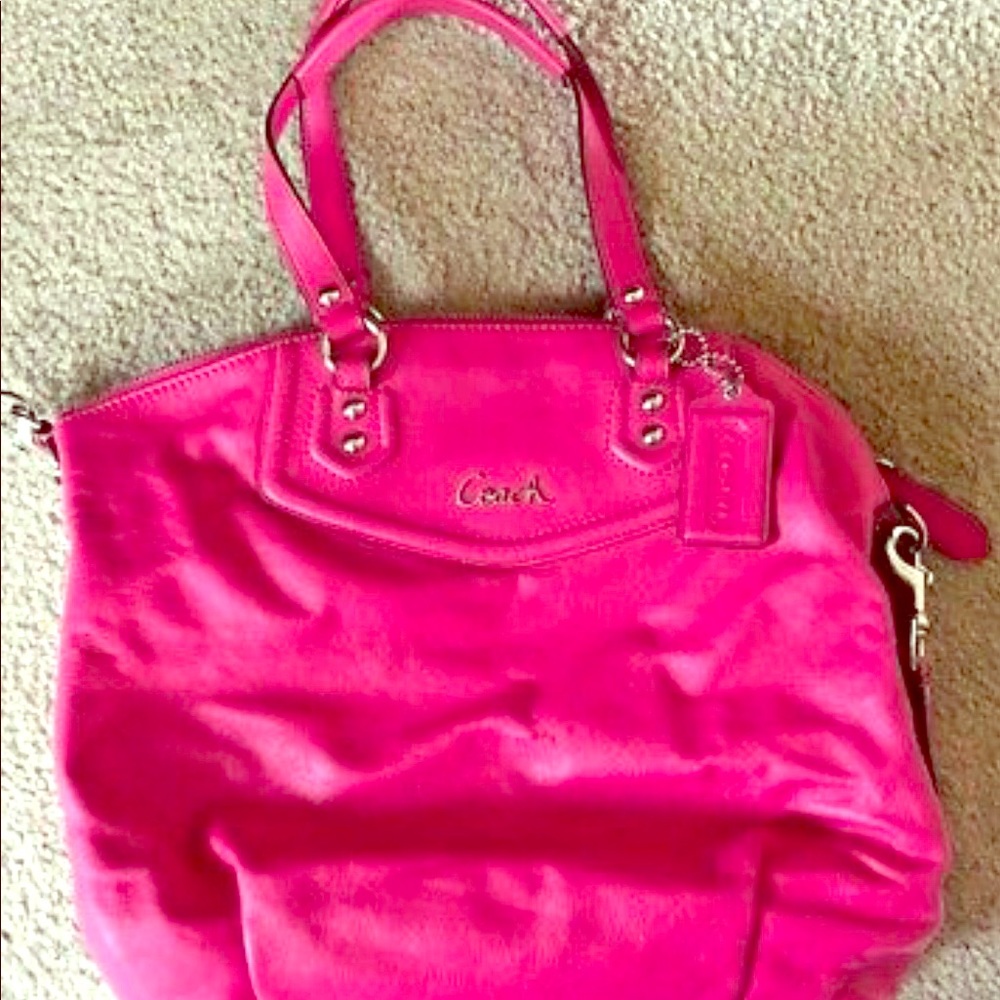 Authentic leather coach bag