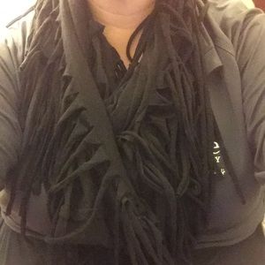 Black fringe scarf