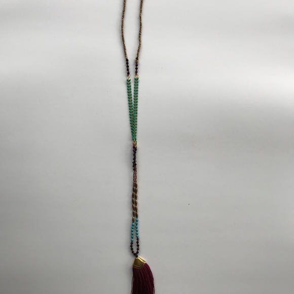 Tassel Statement Necklace New - Picture 3 of 6