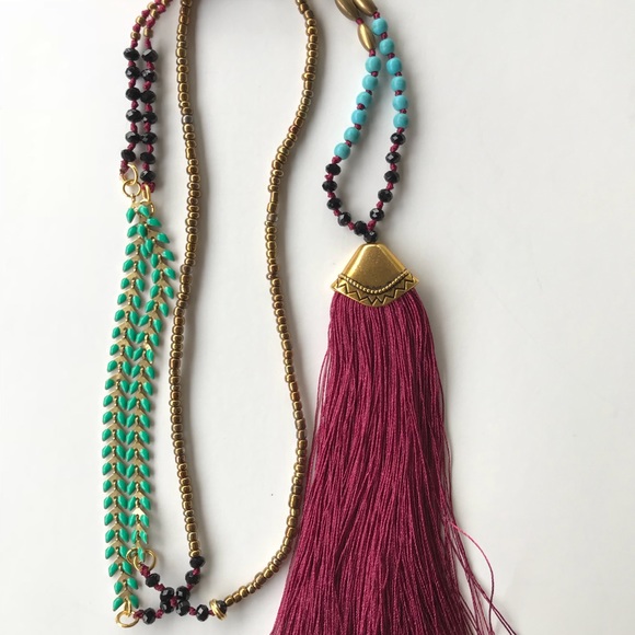 Tassel Statement Necklace New - Picture 4 of 6