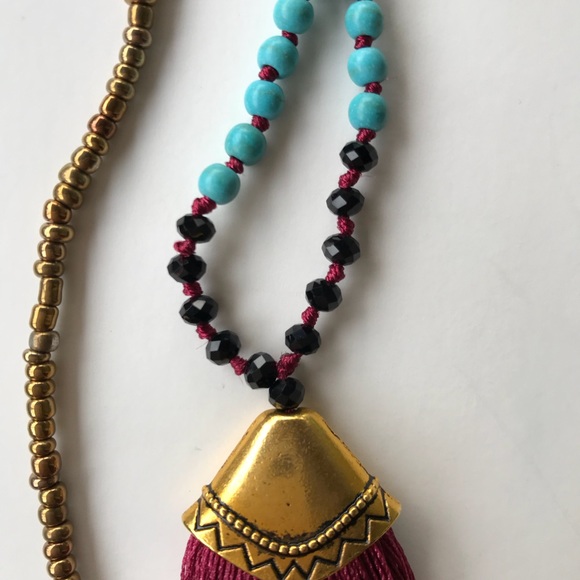 Tassel Statement Necklace New - Picture 5 of 6
