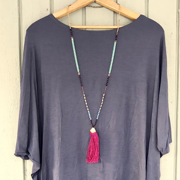Tassel Statement Necklace New - Picture 2 of 6