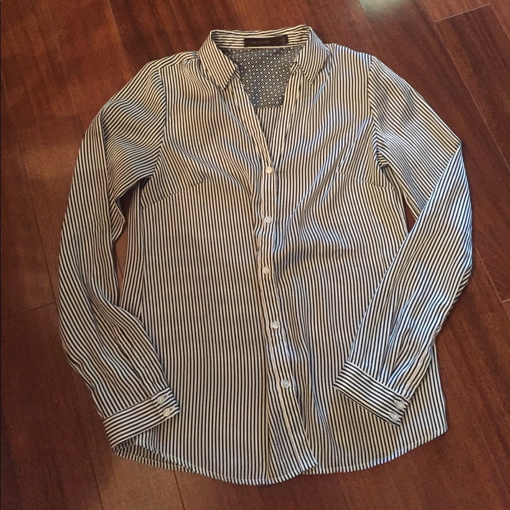 The Limited navy and white stripped blouse