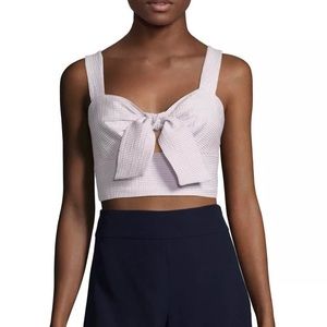 ABS Cotton Striped Keyhole Crop Top Small $253