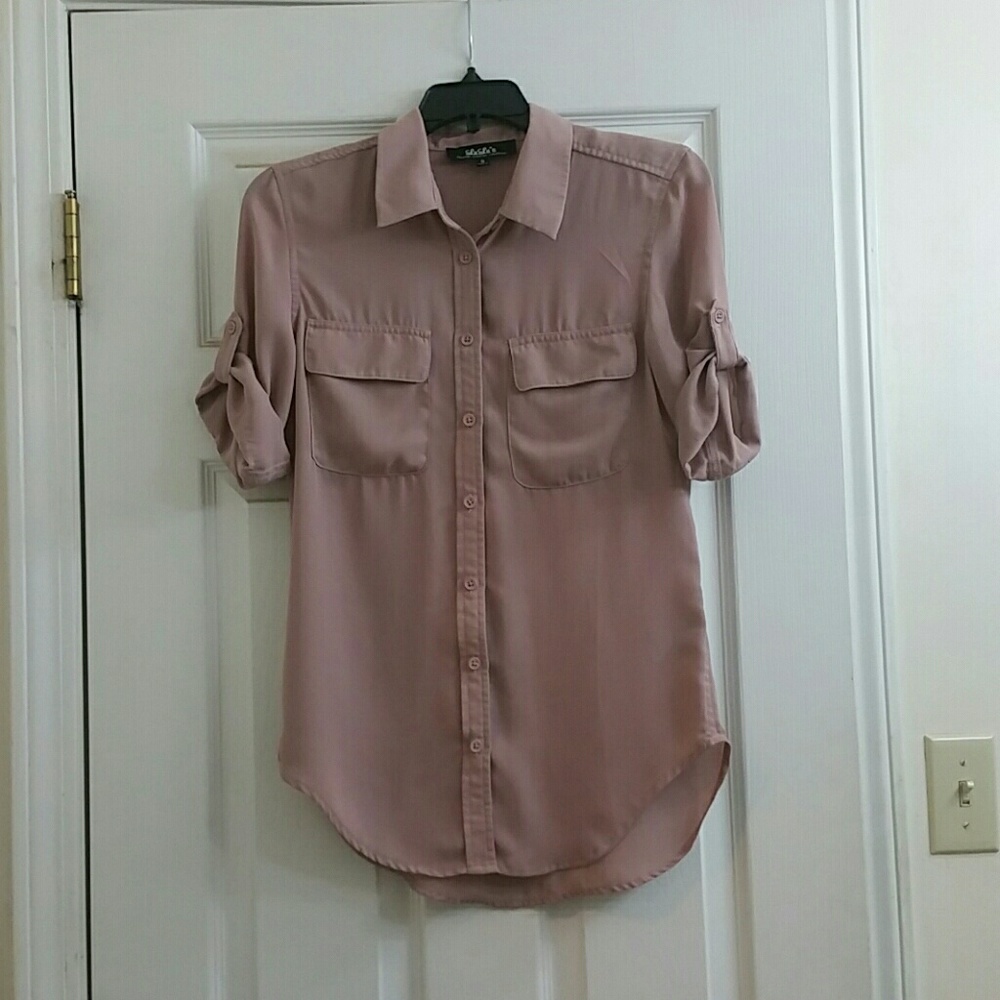 Lulu's Mauve sheer button up