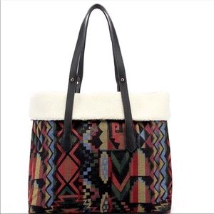 Reversible tribal print tote
