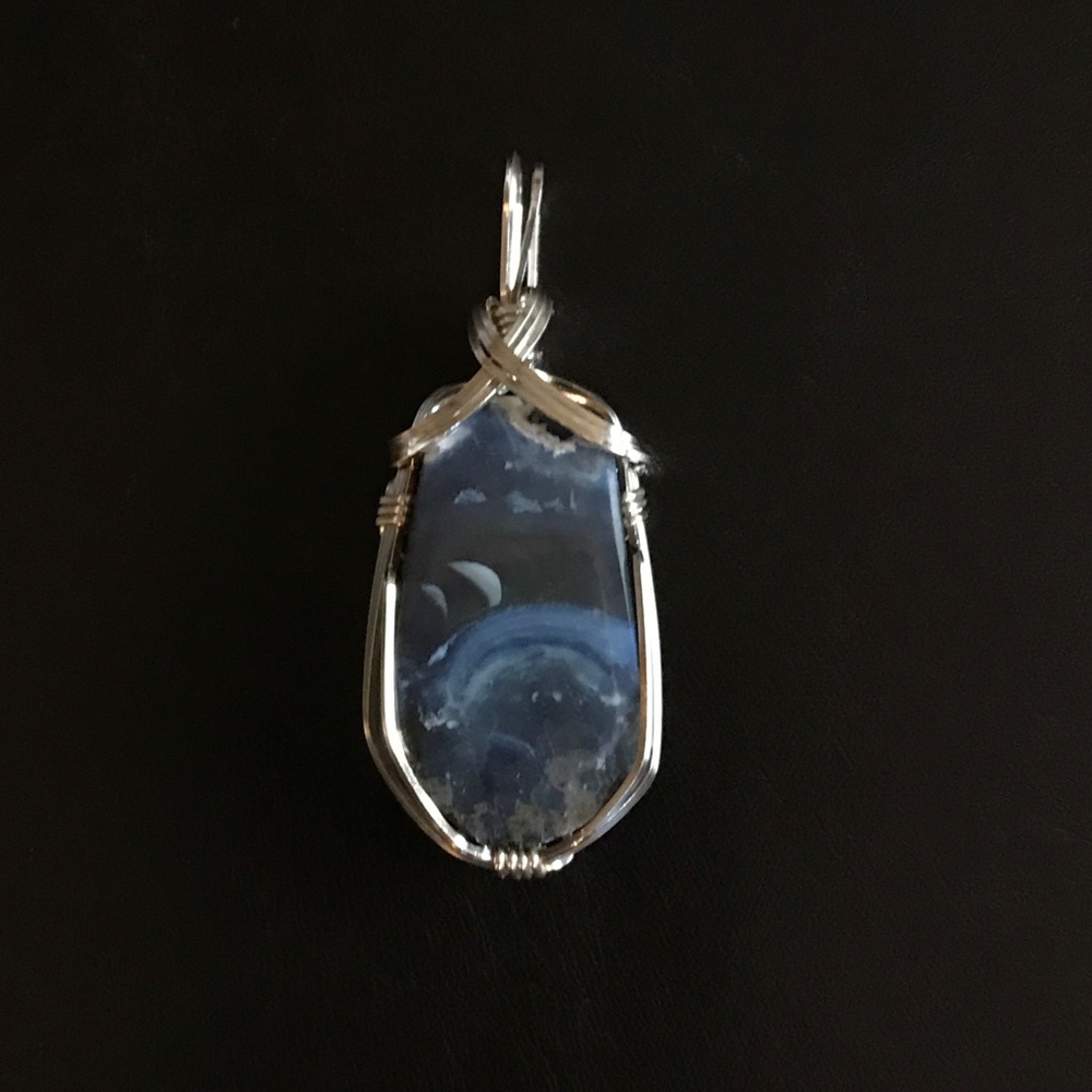 Unique stone and silver slider