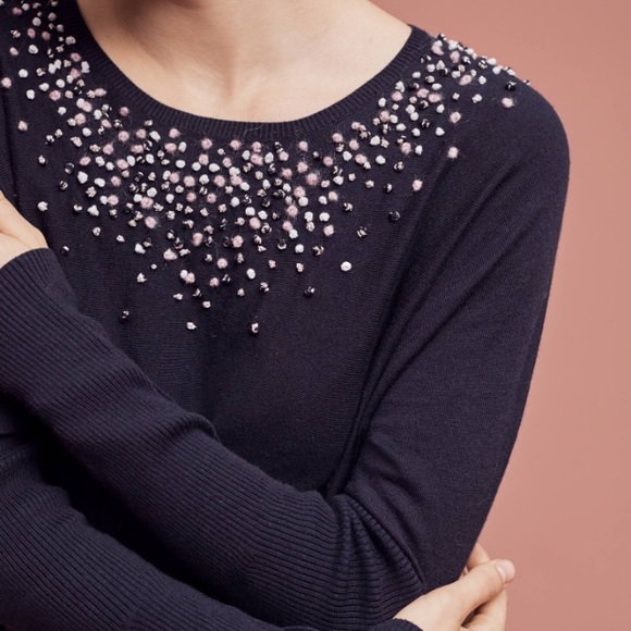 Anthropologie Sweaters - Anthropologie Knotted Confetti Sweater In Navy