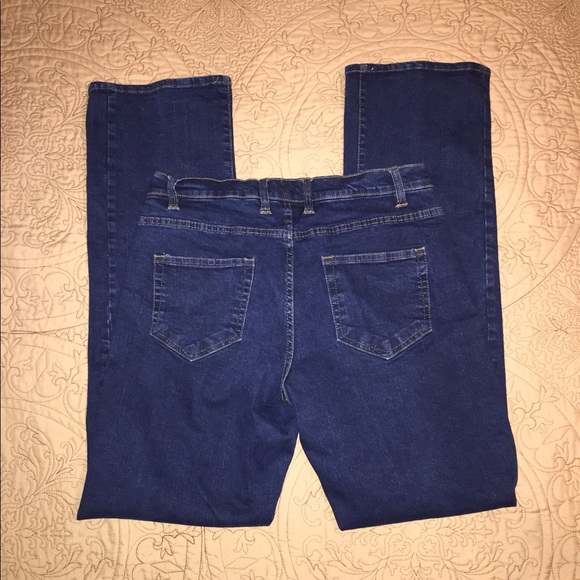 Straight Leg Dark Rinse Blue Jeans 32x34 - Picture 2 of 4