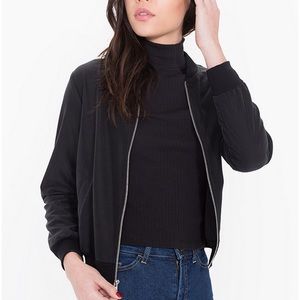 NWT American Apparel Amelia Bomber Jacket Black XS
