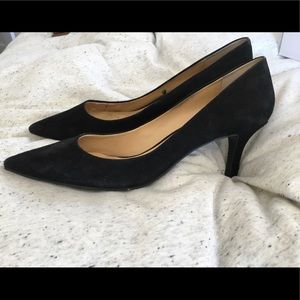 Nine West Black Suede Kitten Heels