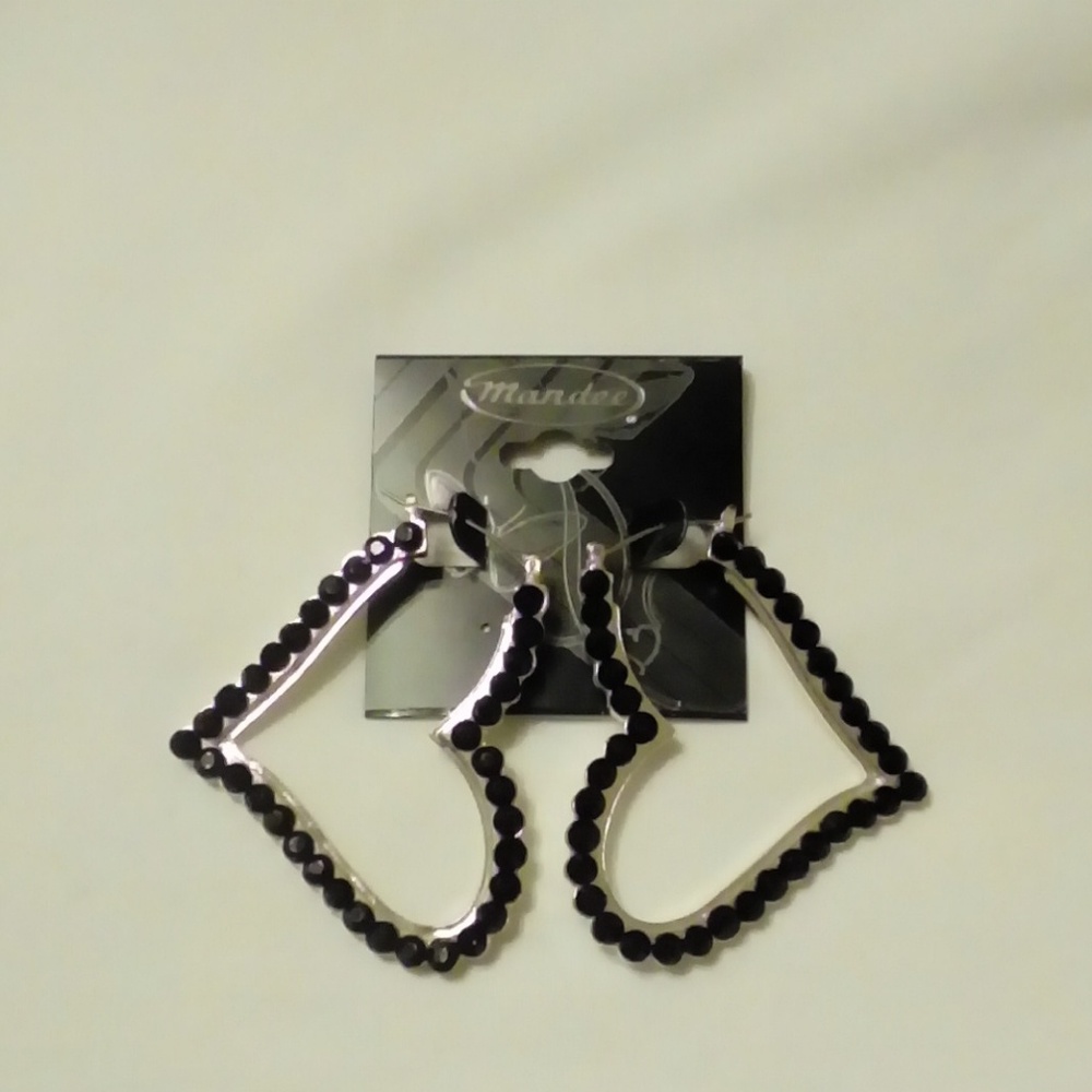 NWT Mandee Silver Open Heart Earrings