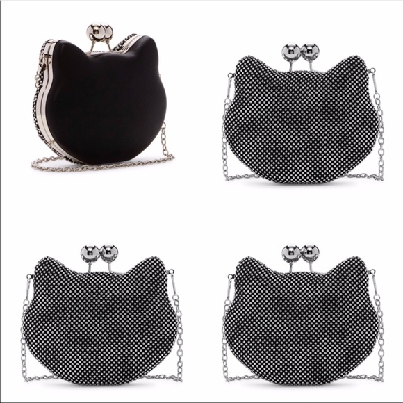 Rhinestone kitty clutch. SPARKLY - Picture 2 of 6