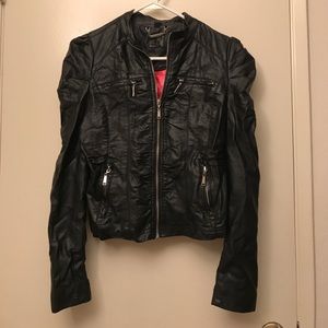 Black leather jacket
