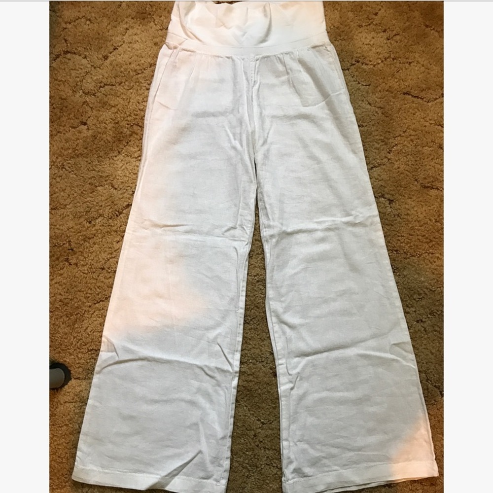 Old Navy White Linen Blend Pants