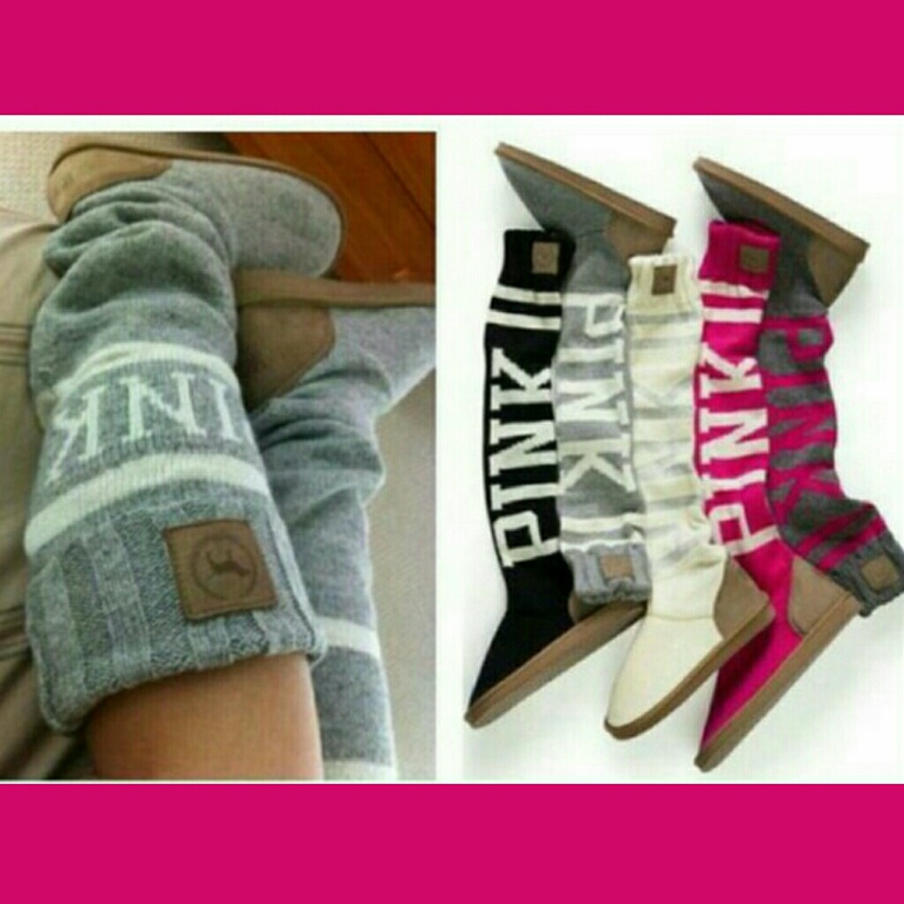 Victoria Secret PINK Sweater Boots Mukluks