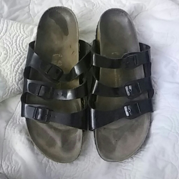 birkenstock florida black patent