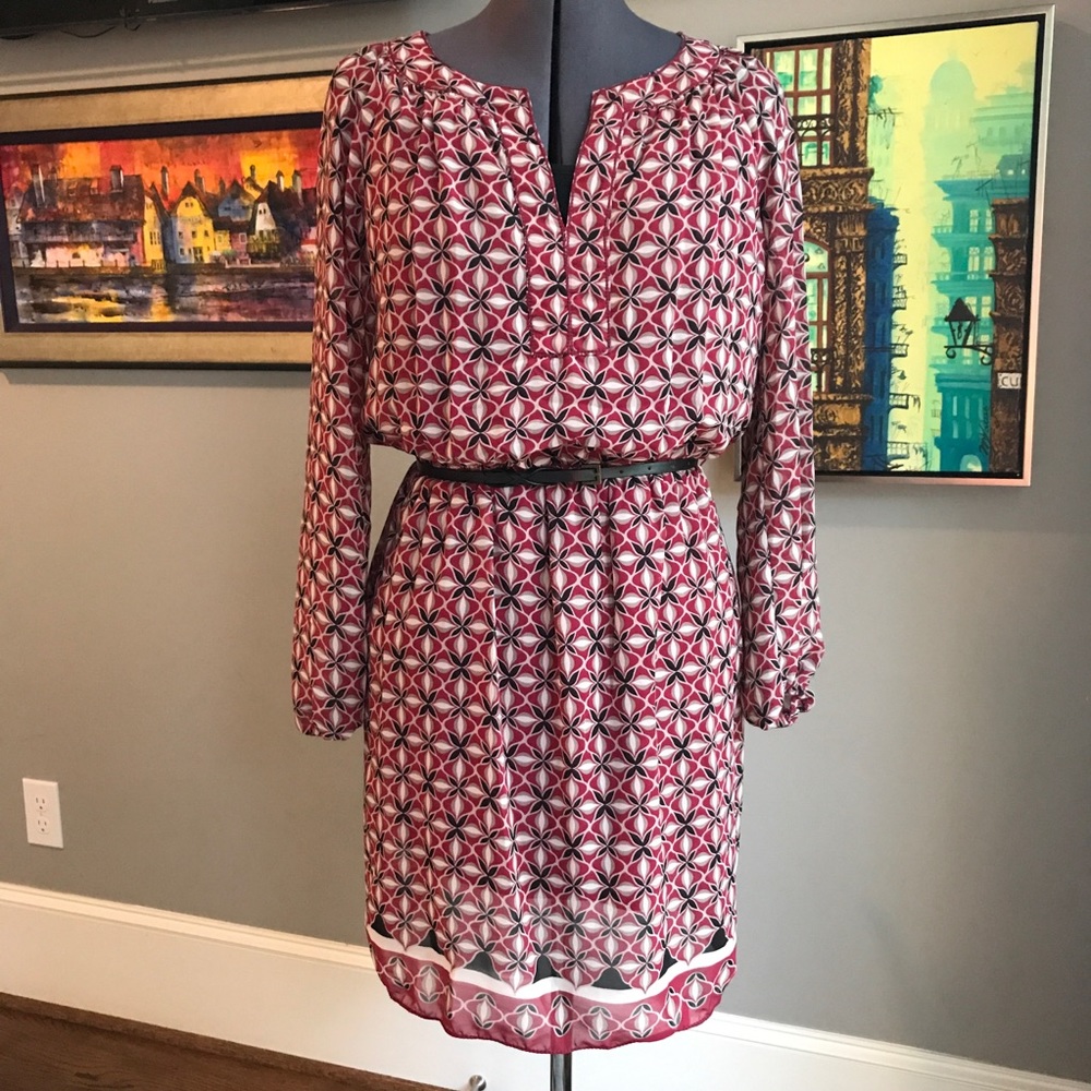 Boho belted dress