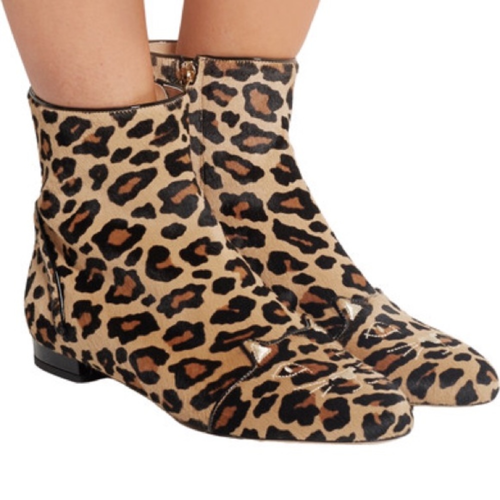 NWB Charlotte Olympia Leopard Kitty Puss in Boots
