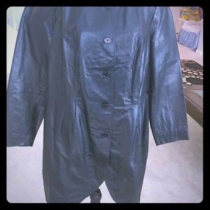Roaman's Black Leather Coat