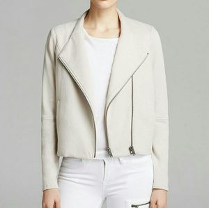 🆕Helmut Lang double zip beige knit moto jacket