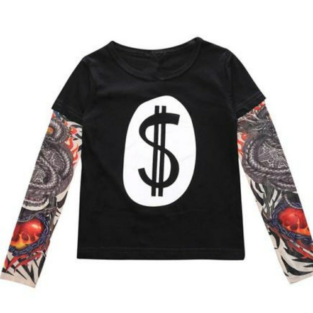 Boy or girl tattoo long sleeved "$"