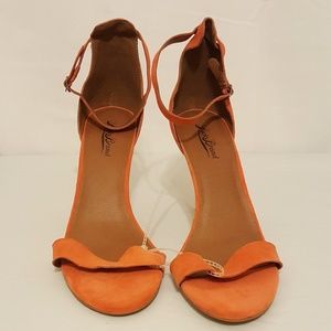 Lucky Brand Strappy Heels w/ Ankle Strap - Coral