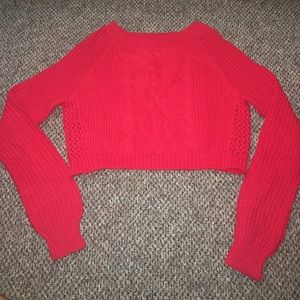 Red Crop Sweater